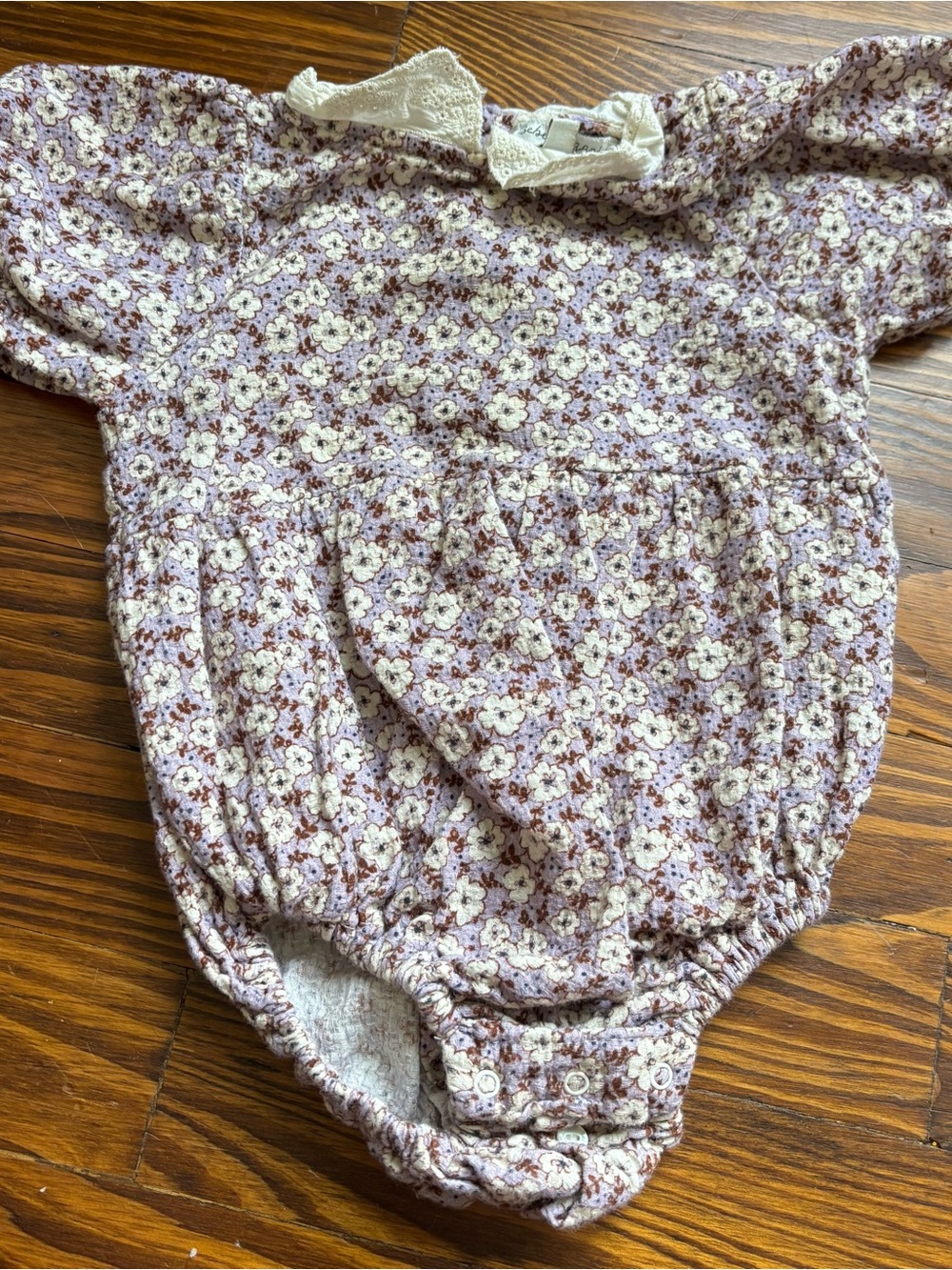 Bebe Organic Lavender Floral Baby Romper